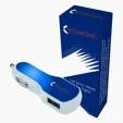 Solas Twin Port USB Car Charger with LED Logo Panel