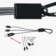 Maxx Charging Cable Set, 4-in-1 with Carabiner Clip — view 3
