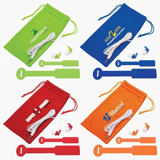 Whizzie™ SpotterTie™ Set with Earbuds and Drawstring Pouch