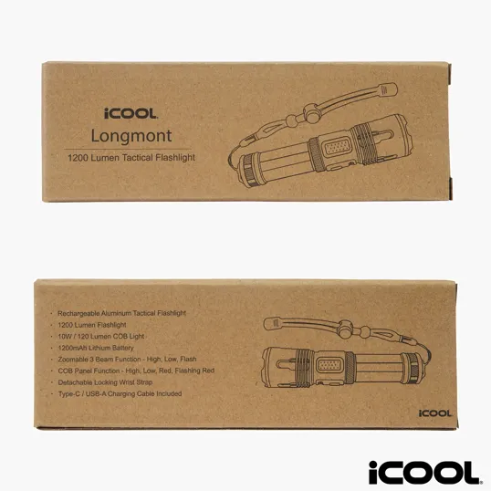 iCOOL Longmont Rechargeable 1000-Lumen Aluminum Tactical Flashlight — view 8