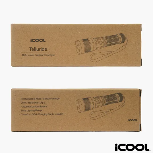 iCOOL Telluride Rechargeable 480-Lumen Aluminum Tactical Flashlight — view 8