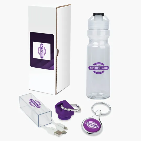 3-Piece Thank You Gift Set with Tumbler, Charging Cable, and Keyring — view 4