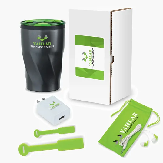 Network 3-Piece Technology Gift Set with Tumbler and USB Wall Charger — view 2
