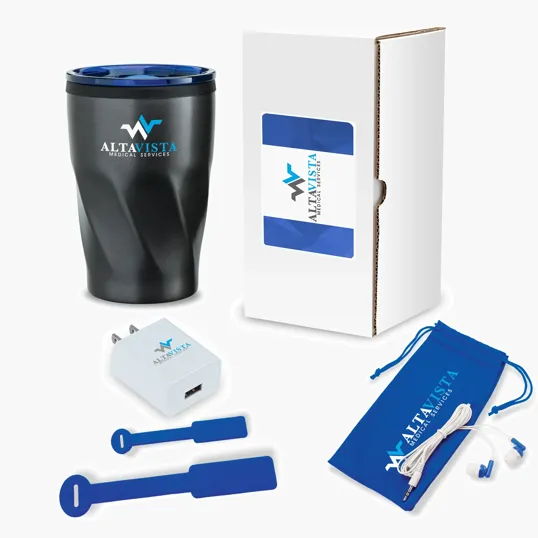 Network 3-Piece Technology Gift Set with Tumbler and USB Wall Charger — view 3