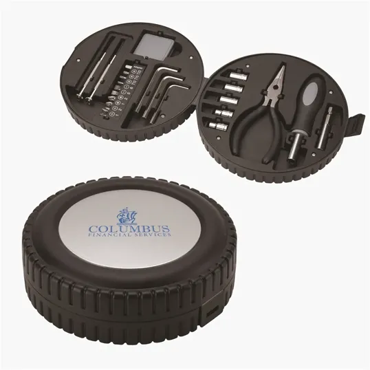 Hillcrest 24-Piece Tool Set with Tire-Shaped Case