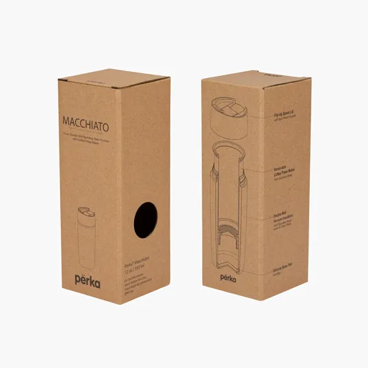 Perka® Macchiato 12 oz. Double Wall Coffee/Tea Press Tumbler — view 2