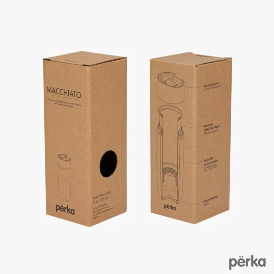 Perka® Macchiato 12 oz. Double Wall Coffee/Tea Press Tumbler — view 4