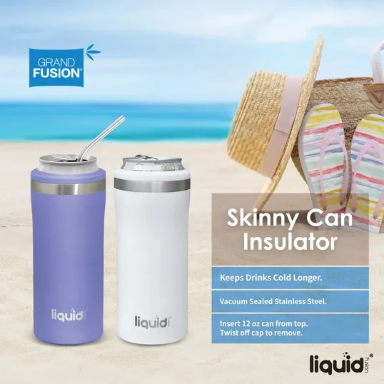 Sovrano Liquid Fusion® 12 oz. Double Wall Stainless Steel Skinny Can Cooler — view 20