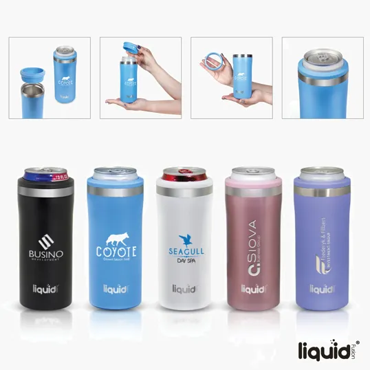 Sovrano Liquid Fusion® 12 oz. Double Wall Stainless Steel Skinny Can Cooler