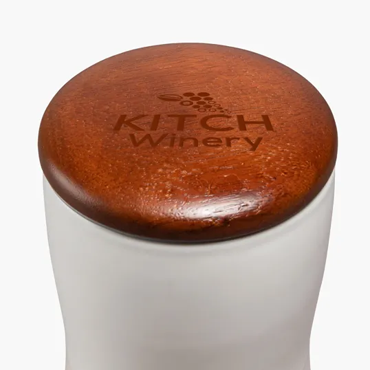Sovrano Tarrazu 12 oz. Double Wall Ceramic Tumbler with Wood Lid — view 11