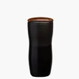 Sovrano Tarrazu 12 oz. Double Wall Ceramic Tumbler with Wood Lid — view 3