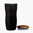 Sovrano Tarrazu 12 oz. Double Wall Ceramic Tumbler with Wood Lid — view 4