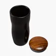 Sovrano Tarrazu 12 oz. Double Wall Ceramic Tumbler with Wood Lid — view 5