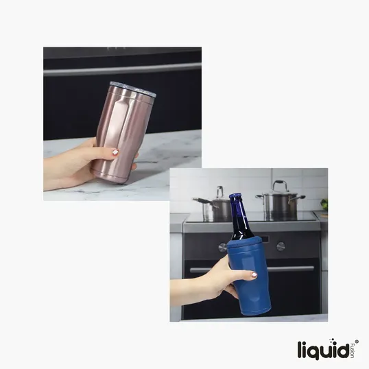 Liquid Fusion® Icy Bev Kooler® 4-In-1 Double Wall Stainless Steel Can Cooler / Tumbler — view 6