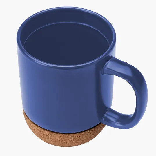 Kenya 14 oz. Ceramic Mug with Cork Base and Sliding Lid — view 10
