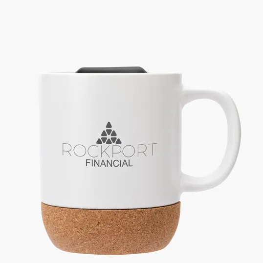 Kenya 14 oz. Ceramic Mug with Cork Base and Sliding Lid — view 15