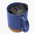 Kenya 14 oz. Ceramic Mug with Cork Base and Sliding Lid — view 9