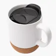 Kenya 14 oz. Ceramic Mug with Cork Base and Sliding Lid — view 17