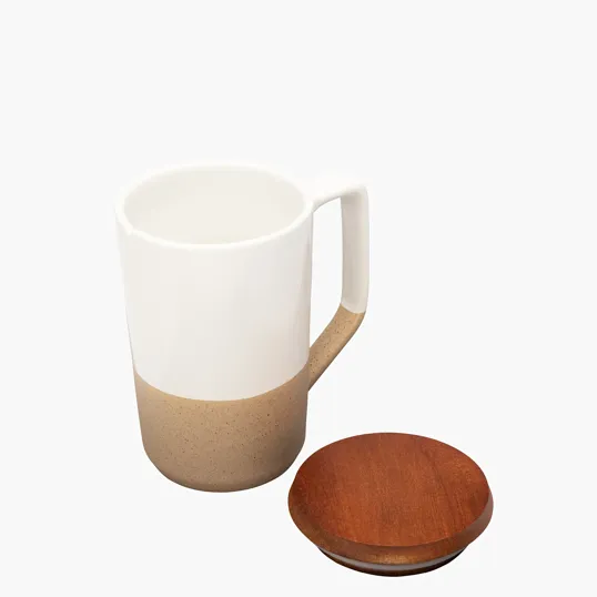 Sovrano Mogiana Two-Tone Ceramic Mug with Acacia Wood Lid, 15 oz. — view 9