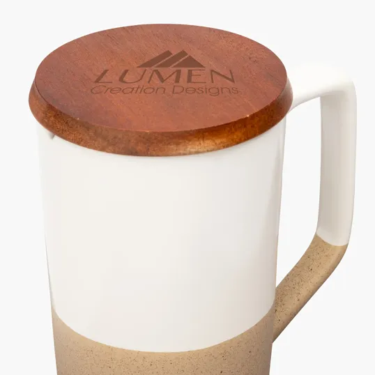 Sovrano Mogiana Two-Tone Ceramic Mug with Acacia Wood Lid, 15 oz. — view 11