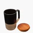 Sovrano Mogiana Two-Tone Ceramic Mug with Acacia Wood Lid, 15 oz. — view 4