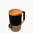 Sovrano Mogiana Two-Tone Ceramic Mug with Acacia Wood Lid, 15 oz. — view 5