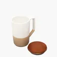 Sovrano Mogiana Two-Tone Ceramic Mug with Acacia Wood Lid, 15 oz. — view 9