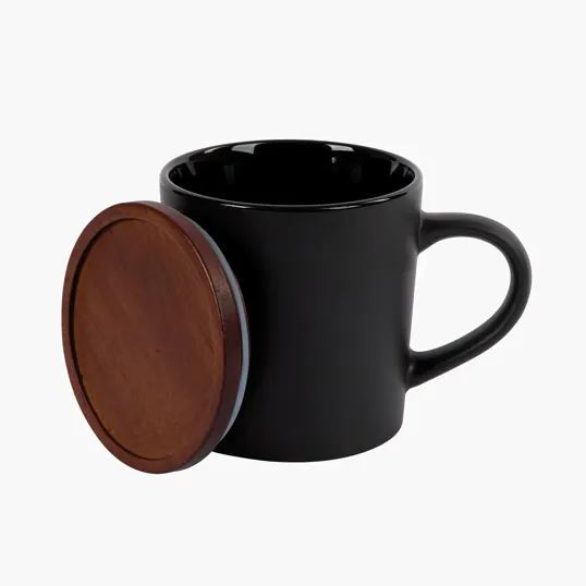 Sovrano Copenhagen 16 oz. Ceramic Mug with Acacia Wood Lid — view 4