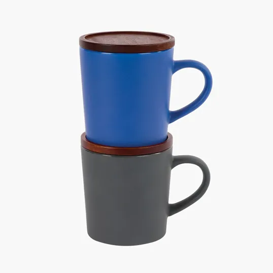 Sovrano Copenhagen 16 oz. Ceramic Mug with Acacia Wood Lid — view 5