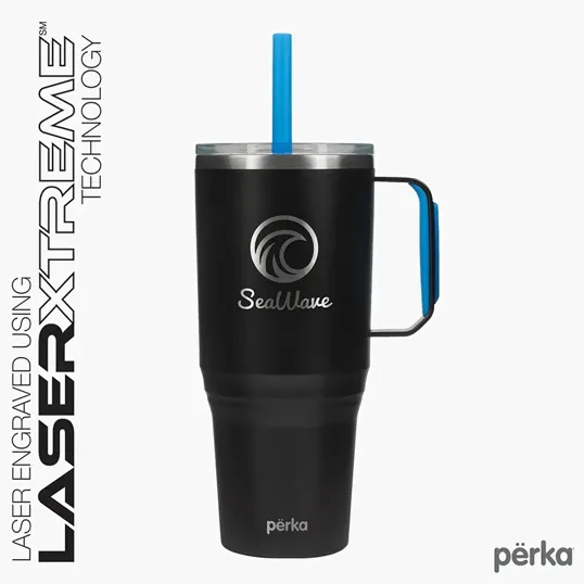 Perka® Portofino 36 oz. Double Wall Recycled Stainless Steel Travel Mug — view 5
