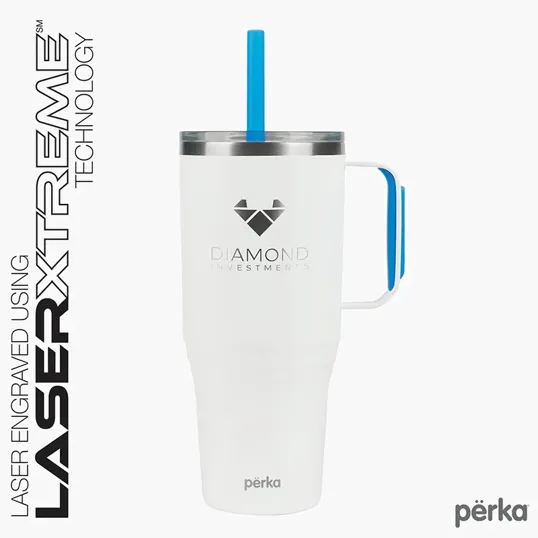 Perka® Portofino 36 oz. Double Wall Recycled Stainless Steel Travel Mug — view 8