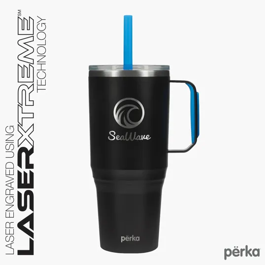 Perka® Portofino 36 oz. Double Wall Recycled Stainless Steel Travel Mug — view 12