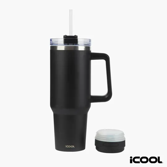 iCOOL® Borrego 40 oz. Double Wall Stainless Steel Travel Mug with Speaker — view 5