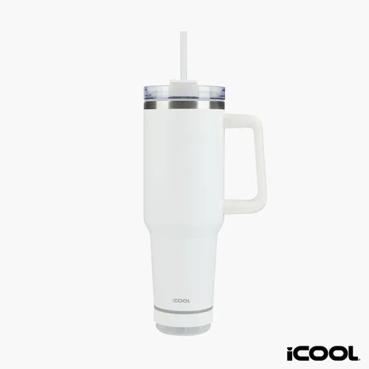 iCOOL® Borrego 40 oz. Double Wall Stainless Steel Travel Mug with Speaker — view 10