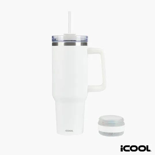 iCOOL® Borrego 40 oz. Double Wall Stainless Steel Travel Mug with Speaker — view 12