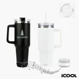 iCOOL® Borrego 40 oz. Double Wall Stainless Steel Travel Mug with Speaker
