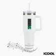 iCOOL® Borrego 40 oz. Double Wall Stainless Steel Travel Mug with Speaker — view 9