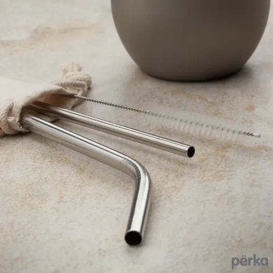 Perka® Avila 5-Piece Stainless Steel Straw Set — view 7