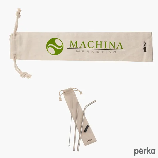 Perka® Avila 5-Piece Stainless Steel Straw Set — view 2