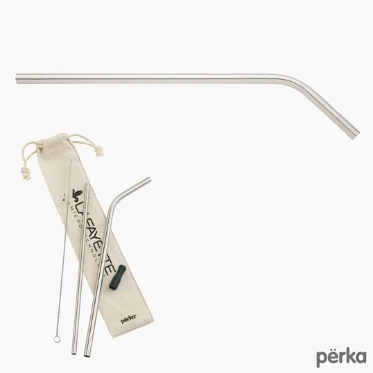Perka® Avila 5-Piece Stainless Steel Straw Set — view 3