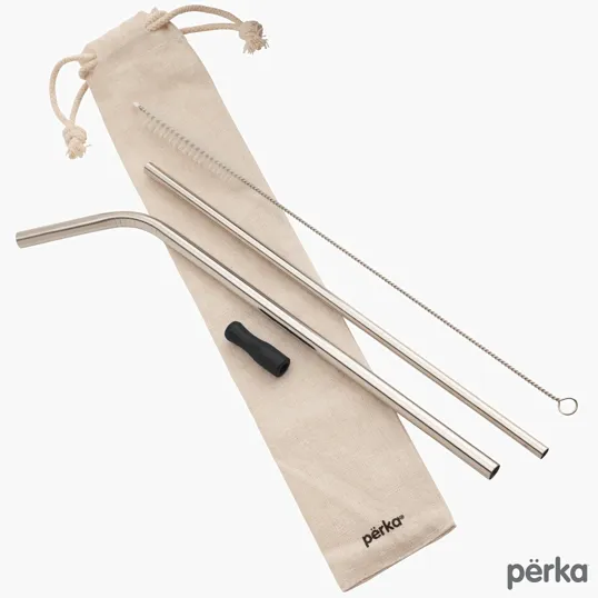 Perka® Avila 5-Piece Stainless Steel Straw Set — view 8