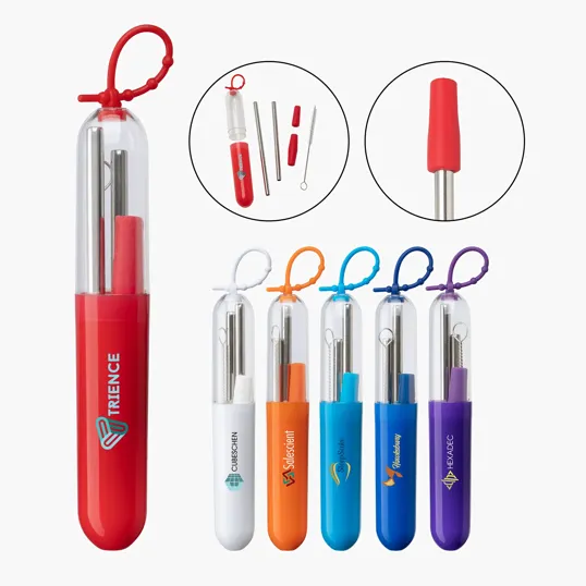Paloma 5-Piece Stainless Steel Straw Set — view 2
