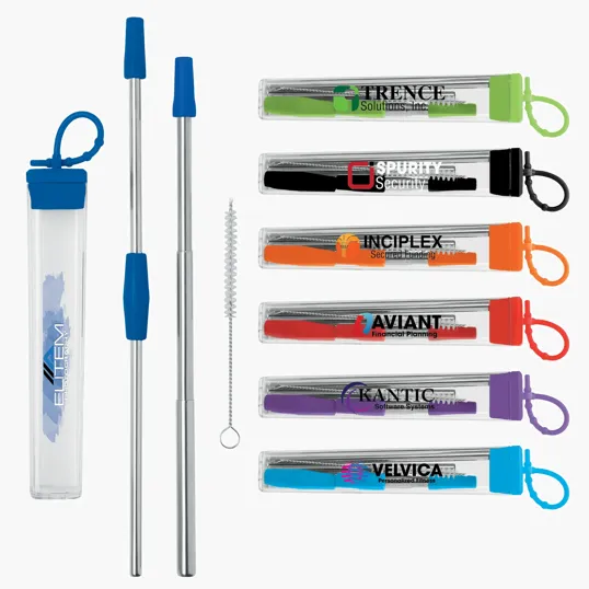 Valumark Cosmopolitan 7-Piece Stainless Steel Straw Set