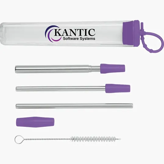 Valumark Cosmopolitan 7-Piece Stainless Steel Straw Set — view 8