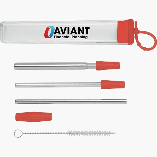 Valumark Cosmopolitan 7-Piece Stainless Steel Straw Set — view 11