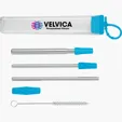 Valumark Cosmopolitan 7-Piece Stainless Steel Straw Set — view 5