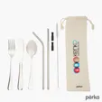 Perka® Castellana 6-Piece Stainless Steel Straw & Utensil Set — view 2