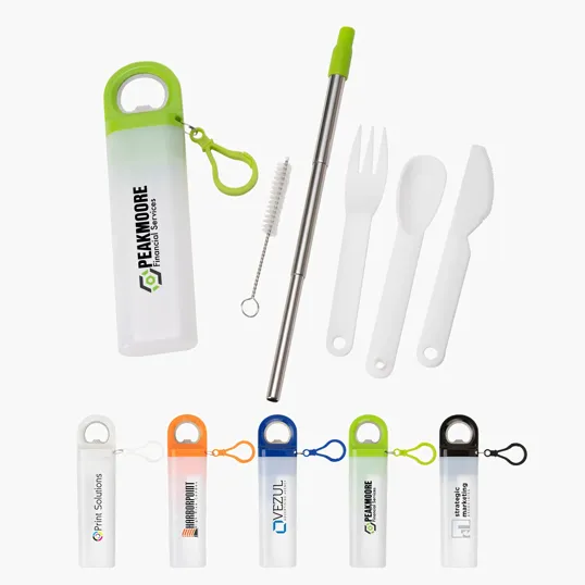 Griffith 3-in-1 Metal Straw, Cutlery Set & Bottle Opener