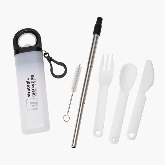 Griffith 3-in-1 Metal Straw, Cutlery Set & Bottle Opener — view 4