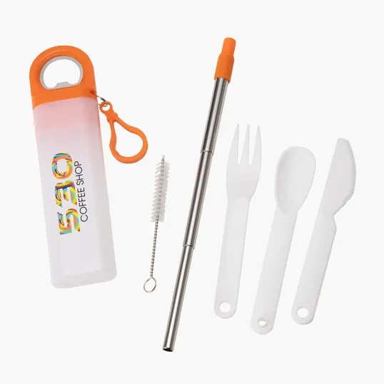 Griffith 3-in-1 Metal Straw, Cutlery Set & Bottle Opener — view 20